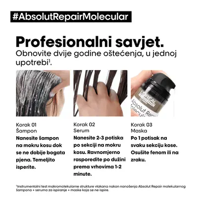 L'Oréal Professionnel Paris Serie Expert  Absolut Repair Molecular Koncentrirani Pred-Tretman Za Kosu 190ml-12
